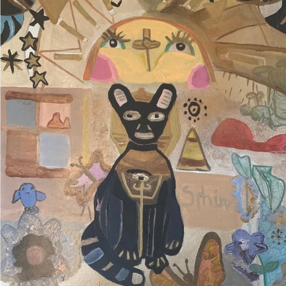 Egyptian Cat Original Painting - Picture 1 of 6